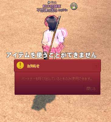 アイテムを使うことができません