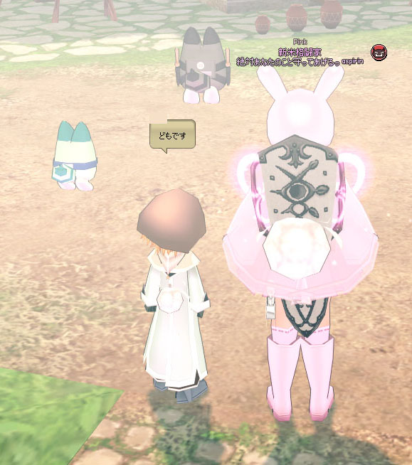 ピンクラビットの尻尾とリボン