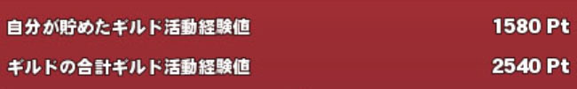 ギルド活動経験値