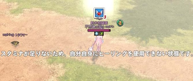 スタミナが足りないため、