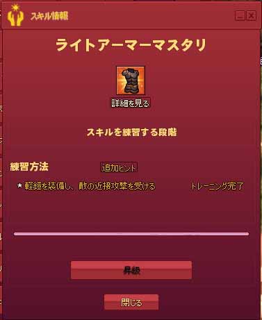 ライトアーマーマスタリ