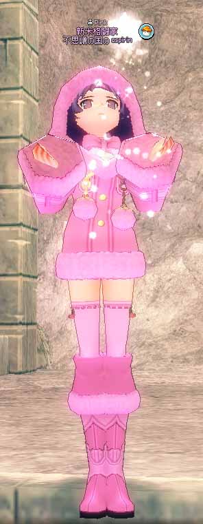 靴もピンクに
