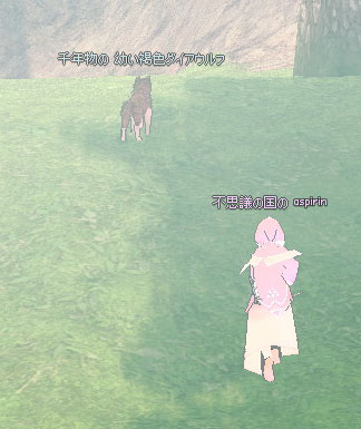 千年物の 幼い褐色ダイアウルフ