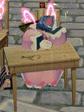 熟睡する学生の机GIFωω