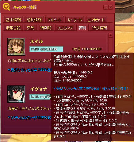 評判レベルは Lv 50 Exp 100 0 が上限 マナビノギ 評判レベルは Lv 50 Exp 100 0 が上限 マナビノギ