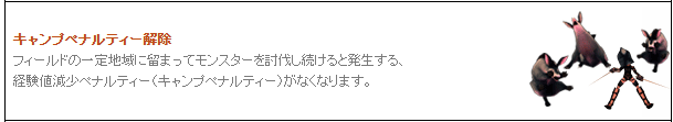 キャンプペナルティー解除