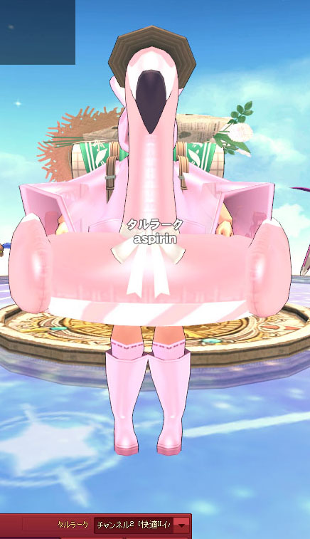 大型フラミンゴ浮き輪ww