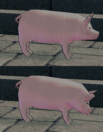 豚の頭の角度