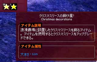 クリスマスリースの飾り（星）