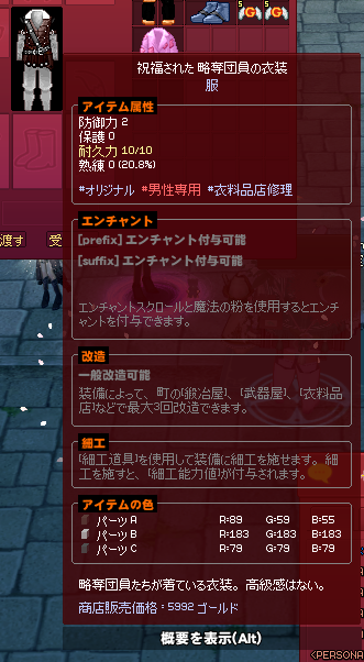 略奪団員の衣装