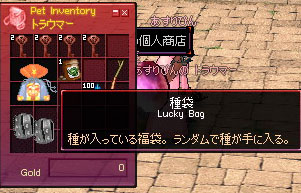 ペットのインベントリに入れることができる