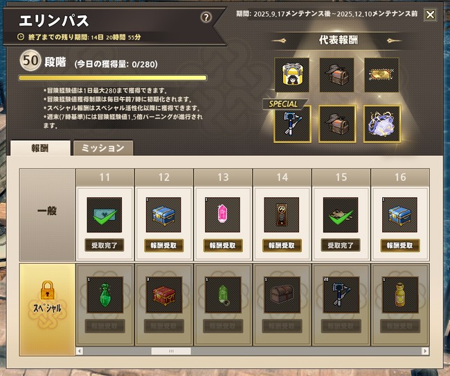 エリンパス2週間