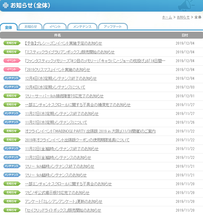 お知らせ