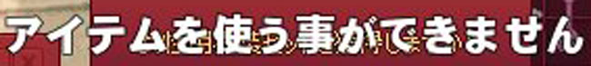 アイテムを使う事ができません