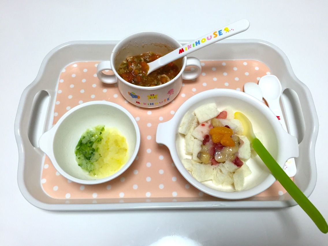 離乳食中期 フルーツパン粥 8ヶ月 目指せ 毎日スマイル育児