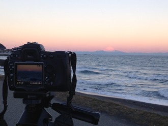 カメラと富士山
