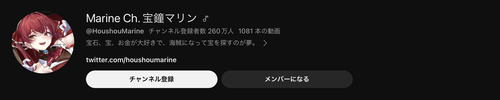 【祝】宝鐘マリンさん、チャンネル登録者260万人
