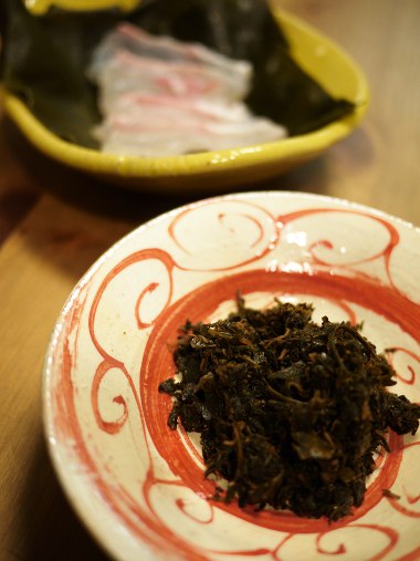 お茶の佃煮 鯛の昆布締め