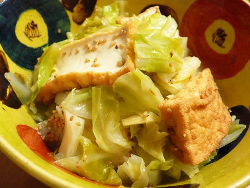 キャベツと厚揚げの煮びたし