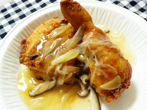 フライドチキンの和風あんかけ