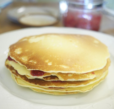 重ねたもちもちケーキ