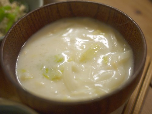 白菜とホタテのクリームスープ