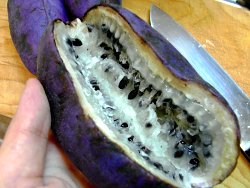 割ったあけび