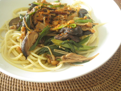 shiitake to negi no pasta
