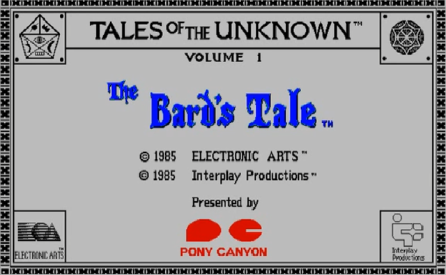 Tales of the Unknown : The Bard's Tale その1 : 知られざる Tales of the Unknown : The Bard's Tale その1 : 知られざる