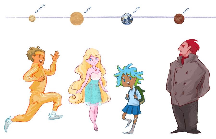 神なのか人なのか 太陽系惑星の擬人化 満艦飾 神なのか人なのか 太陽系惑星の擬人化 満艦飾