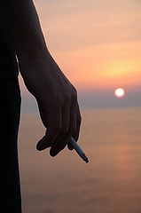 夕暮れの一服