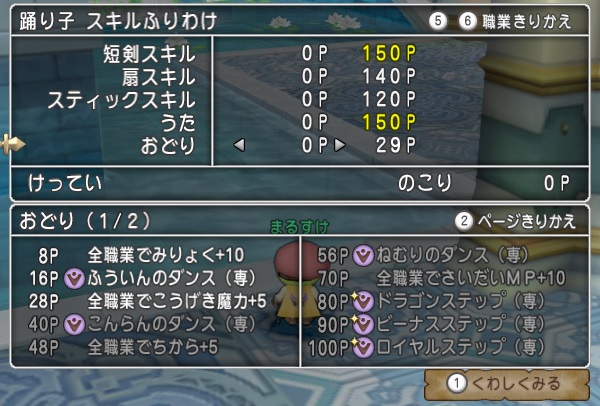 踊り子のレベルが８５になりました ちからは武闘家と 攻撃魔力は賢者とほぼ同じ 最大ｈｐは下から３番目です 昔のまんまる堂 移転しました