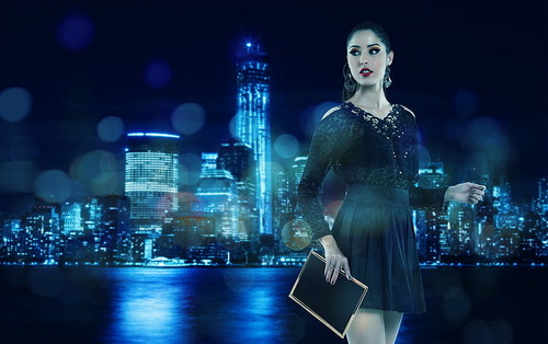models-andresa-alves-black-dress-city-wallpaper-preview