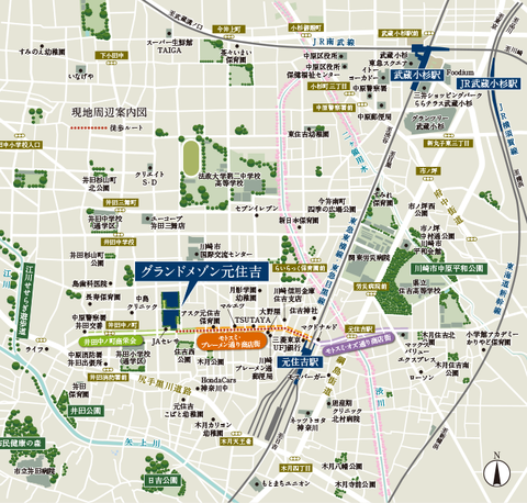元住吉　地図