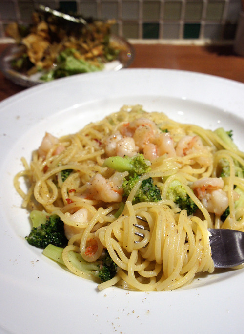 海老ブロペペロン蓮パスタ2