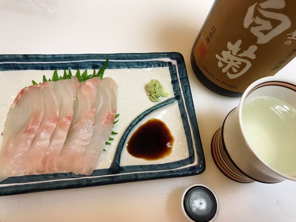 初のお魚 クロハタを喰らう 魚喰い