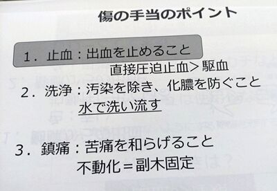 傷の応急措置のポイント