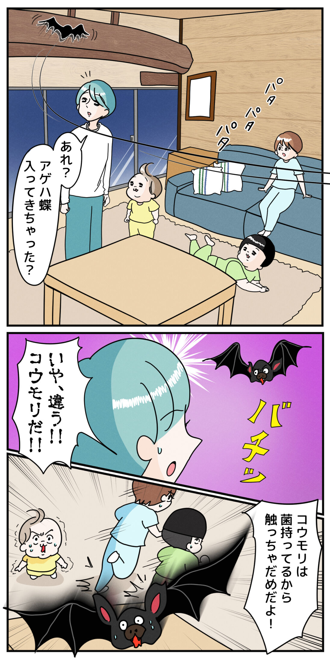 コウモリ が 家 に 入っ てき た