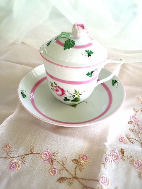 ヘレンド　ウィーンの薔薇　ピンク　2客2枚　2組セット ヘレンドウィーンの薔薇ピンク2客2枚2組セット