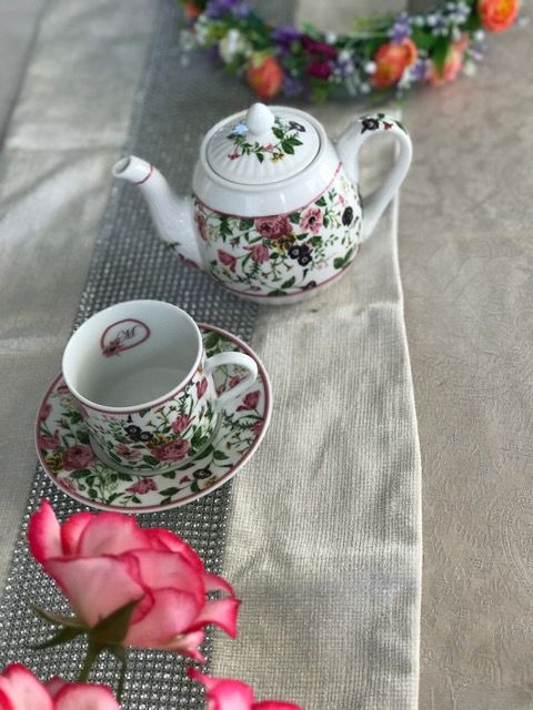 ポーセラーツワンデイキットを分解 構成してオリジナルティーセットを