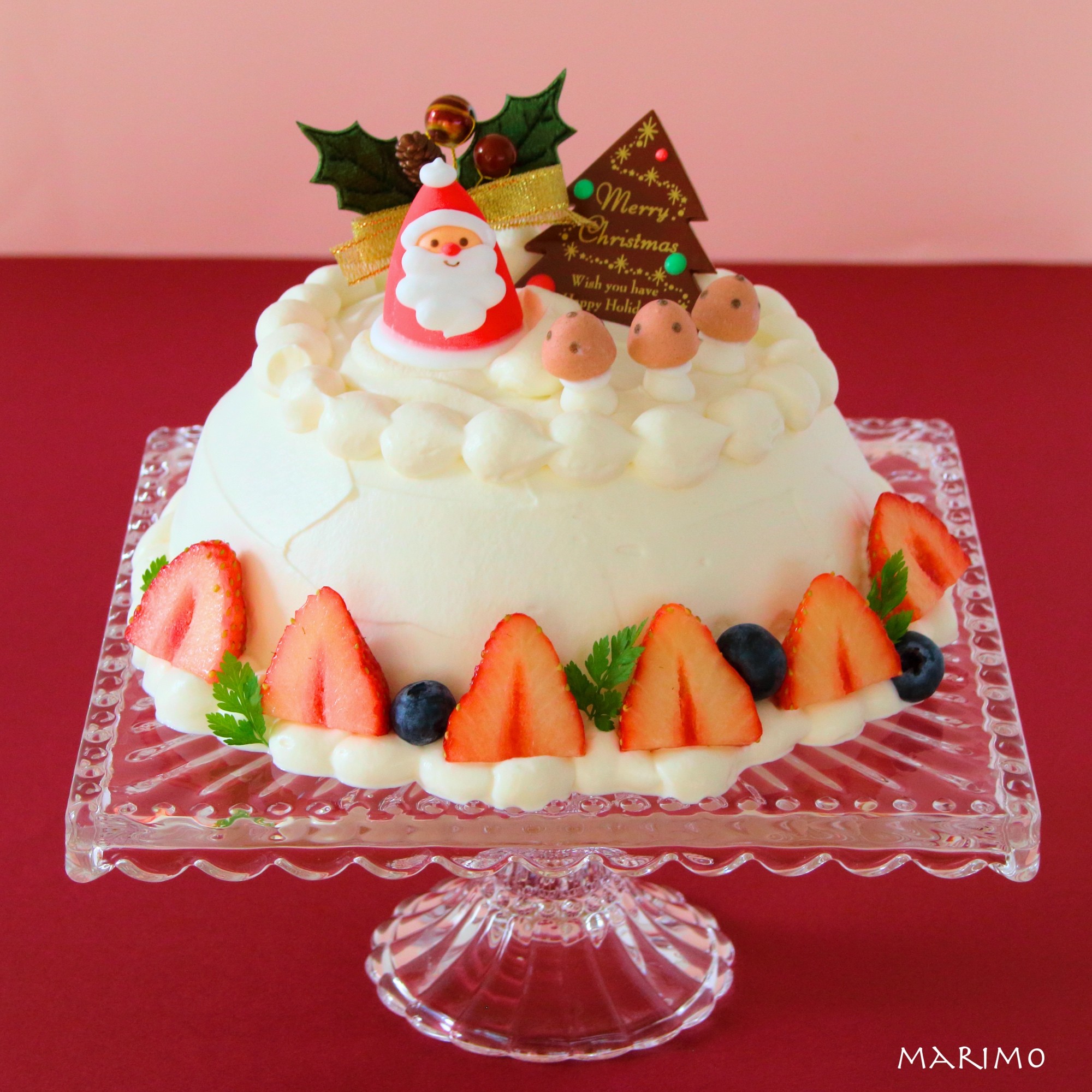 レシピ クリスマスに 苺のドームケーキ Marimo Cafe 可愛くて美味しいお菓子レシピ Powered By ライブドアブログ
