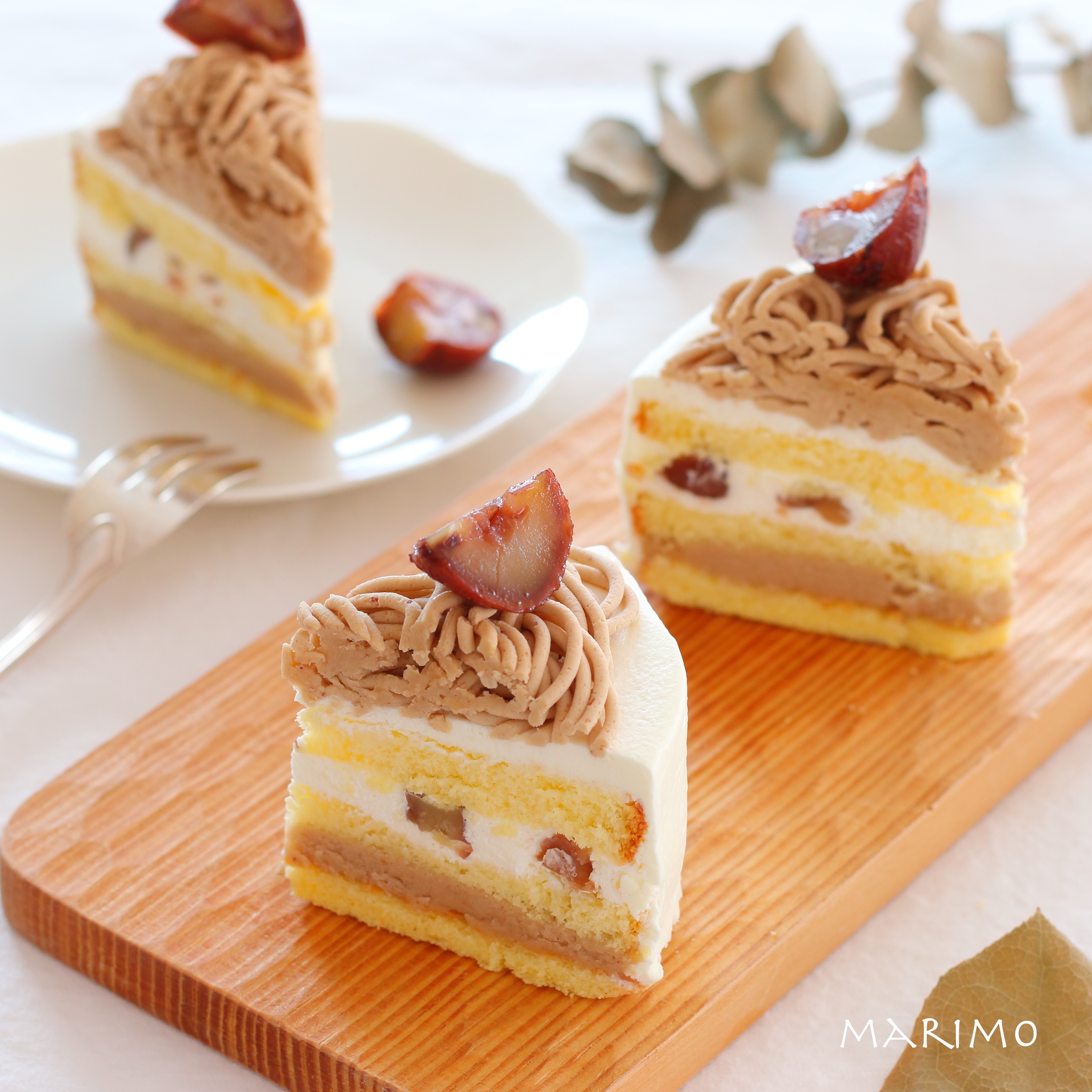 お菓子レシピ モンブラン と ショートケーキ のハイブリッドケーキができました Marimo Cafe 可愛くて美味しいお菓子レシピ Powered By ライブドアブログ