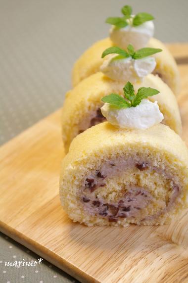 あずきクリームのロールケーキ Marimo Cafe 可愛くて美味しいお菓子レシピ Powered By ライブドアブログ