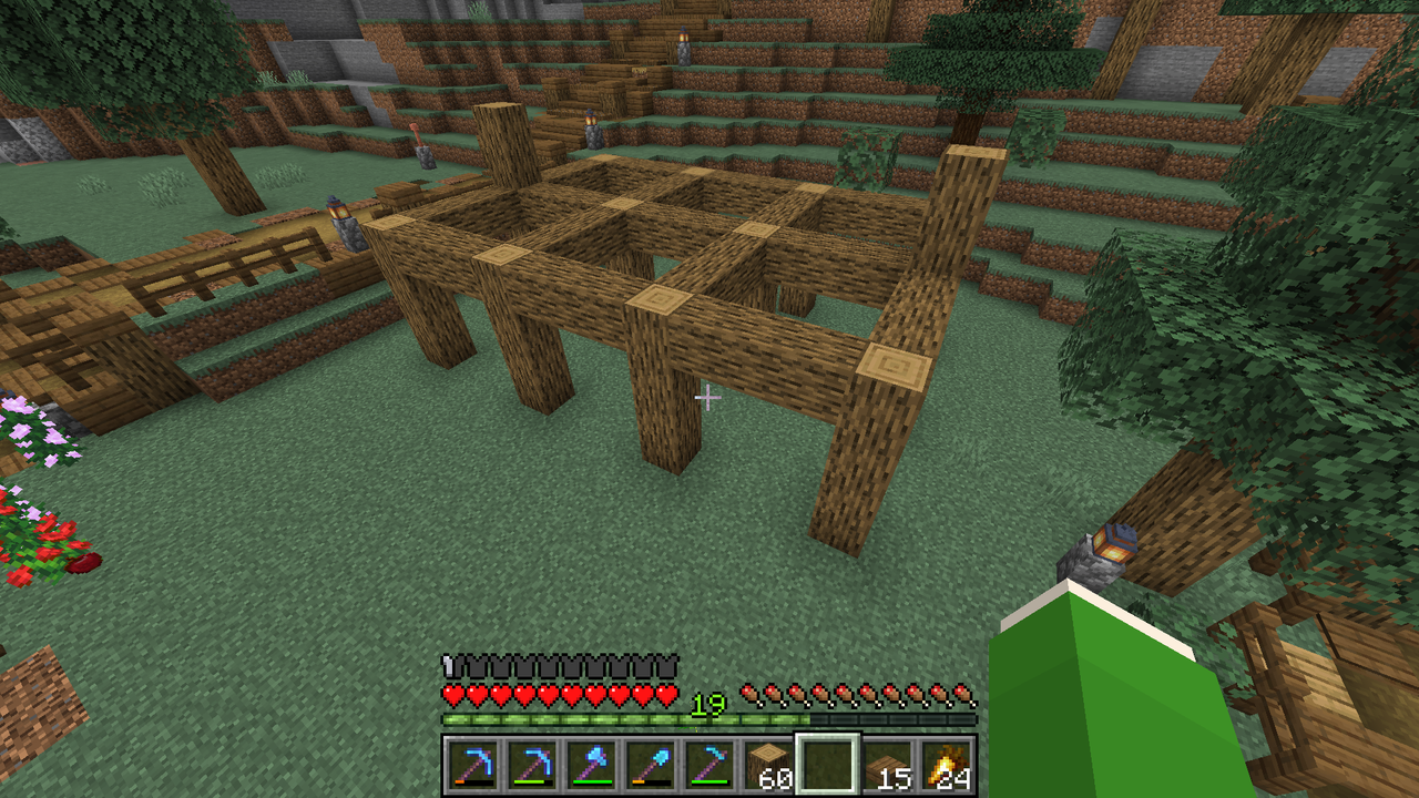 山岳地帯に馬小屋を作る マリスのminecraft