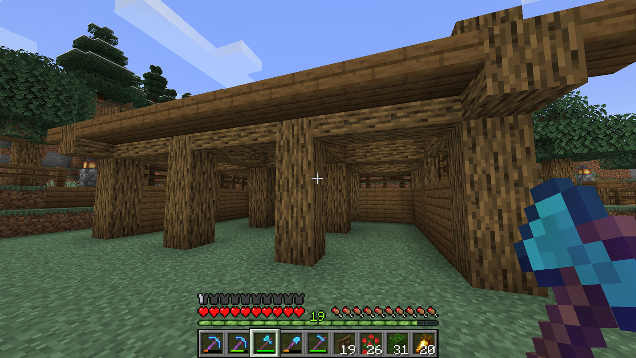 山岳地帯に馬小屋を作る マリスのminecraft