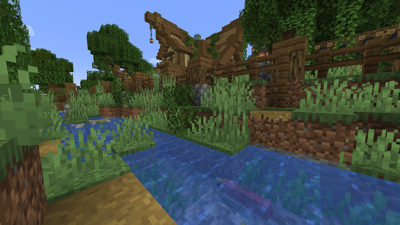 拠点の前に自然な川を作る マリスのminecraft