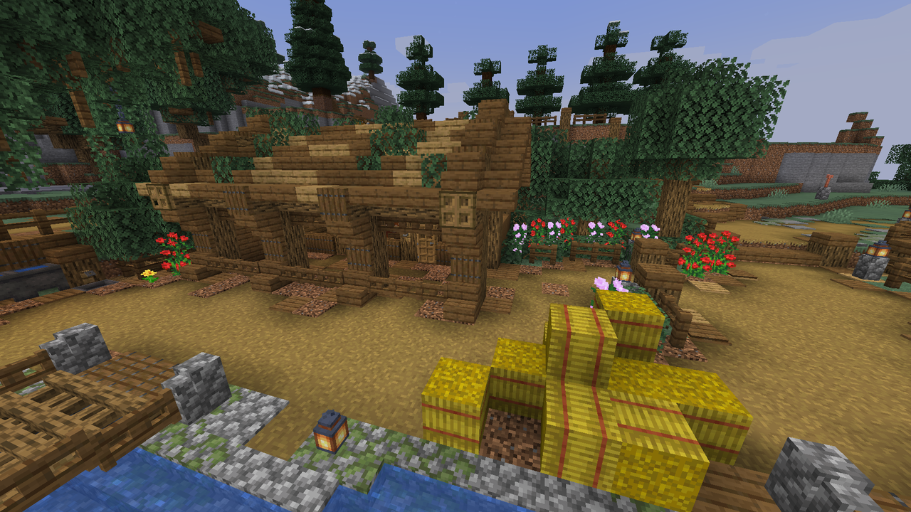 山岳地帯に馬小屋を作る マリスのminecraft