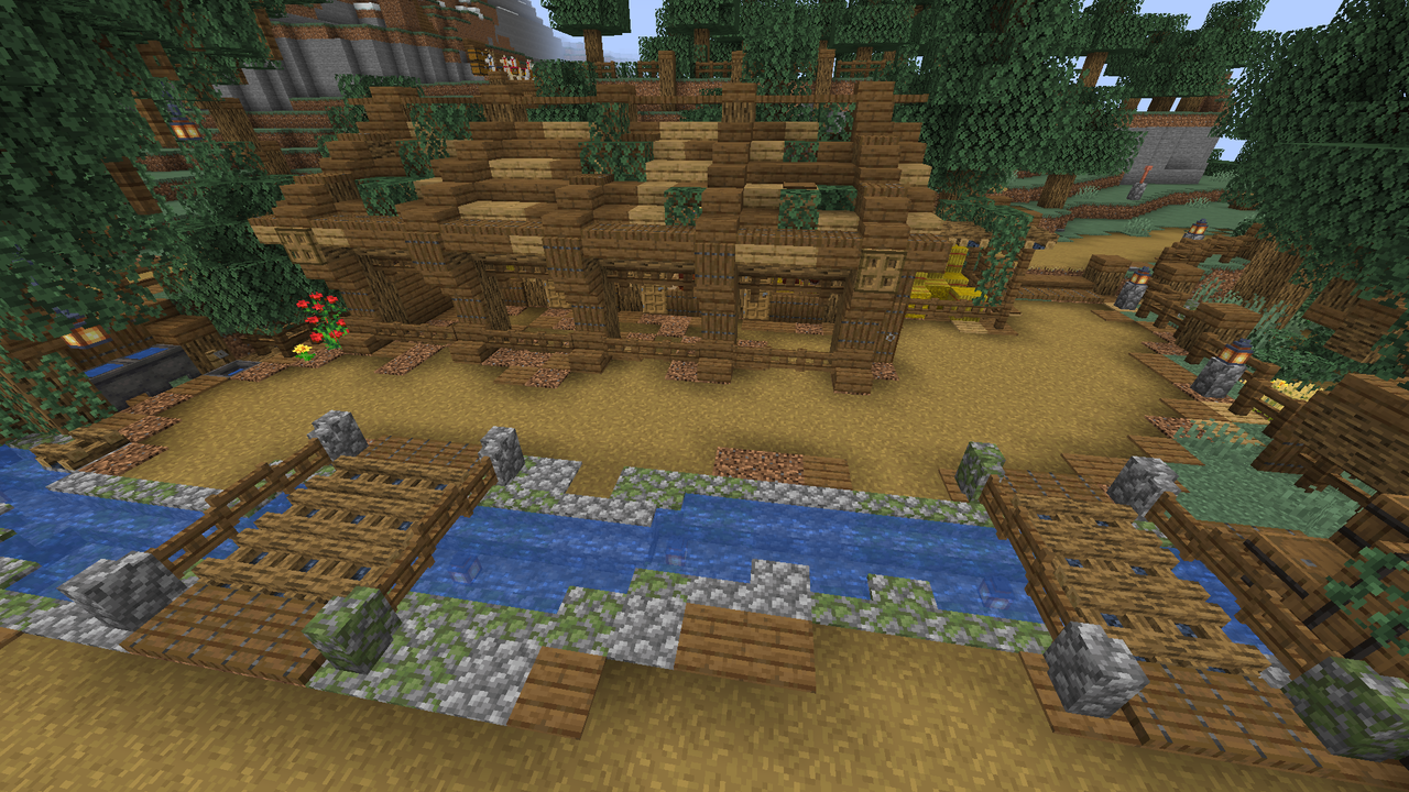 山岳地帯に馬小屋を作る マリスのminecraft