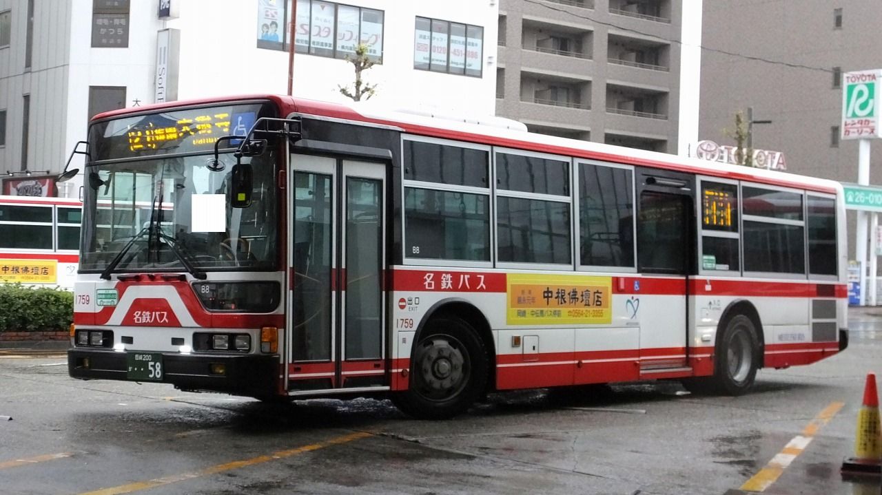 三菱ふそう・2代目エアロスター(名鉄バス1759・岡崎200か58) : 近江発