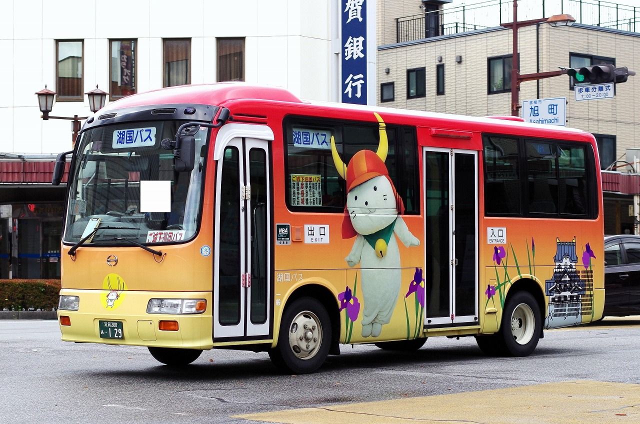 日野・リエッセ(湖国バス・滋賀200あ129) : 近江発､まりーんの道が続く限り